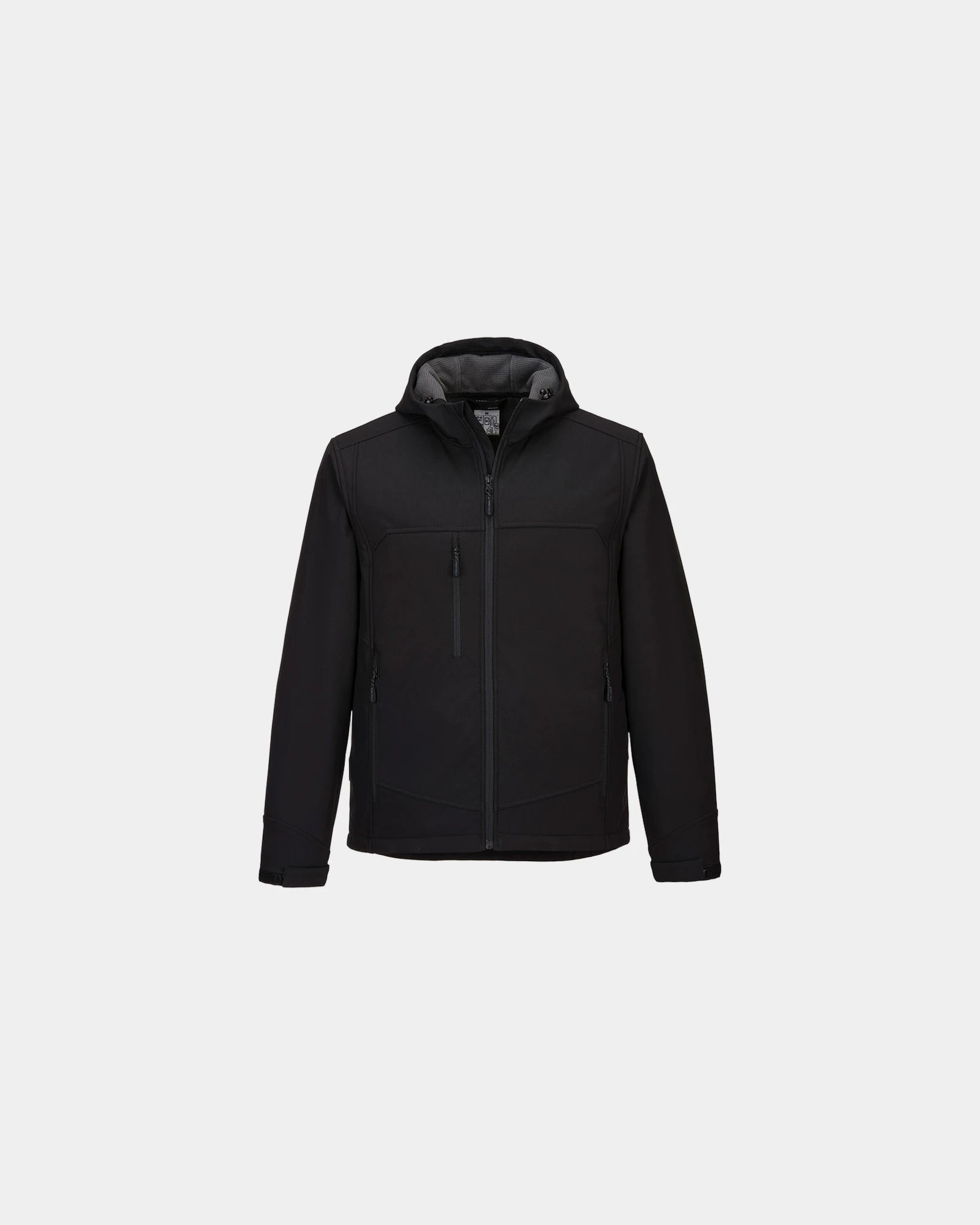 Softshell con cappuccio impermeabile a 3 strati da personalizzare - Nero-Blu Cielo
